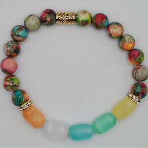 Beautiful Jasper with crystal gemstone bracelet.